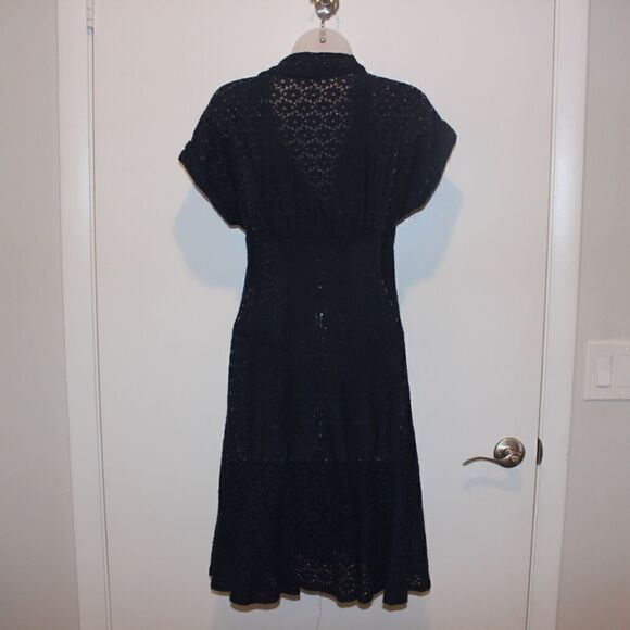 Nanette Leopore Blue Eyelet Short Sleeve Dress Women Size 2 - Picture 7 of 11